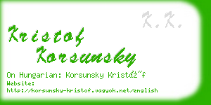 kristof korsunsky business card